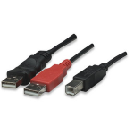 CAVO USB 2.0 DUAL POWER A M / (X2) A B M DOPPIA SCHERMATURA